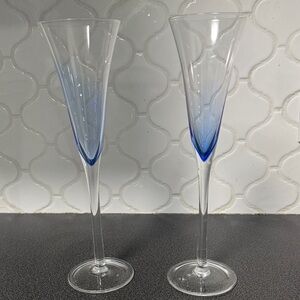 Elegant Blue Champagne Flutes